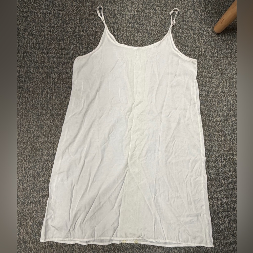 Silky Embroidered Boho Slip Dress Size M Coastal Lime Geometric Mini Size Medium - Picture 6 of 7